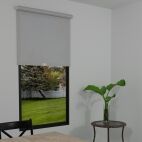 enviroscreen driftwood roller shade with reflective metalized backing for enhanced heat control