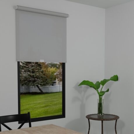 enviroscreen driftwood roller shade with reflective metalized backing for enhanced heat control