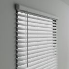 Faux wood blind designer white color