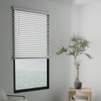 Faux wood blind designer white color