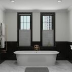 grey light filtering honeycomb tdbu bathroom