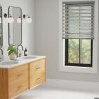 faux wood blinds storm gray bathroom