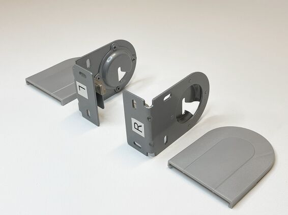 3.3" silver exposed bracket with endplate for Qmotion roller shades