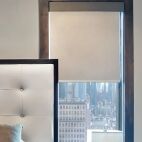 cream blackout in bedroom black fascia