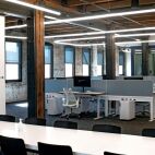 black solar screen shades in commercial office