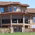 Patio shades external view Mediterranean style house