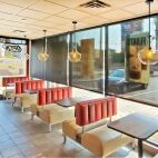 Restaurant black solar screen exposed roll