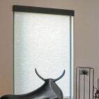 ambience fabric roller shade with black fascia