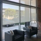 White solar screen exposed roll waiting room