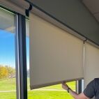 White cordless roller shades Classroom