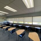 school classroom light filtering White cordless roller shades