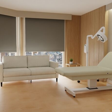 Commercial blackout shades in hospital room